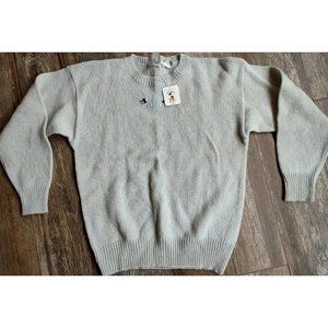 Vintage Women's Mickey & Co. 100% Knitted Shetland Wool Sweater Blue NWT Large